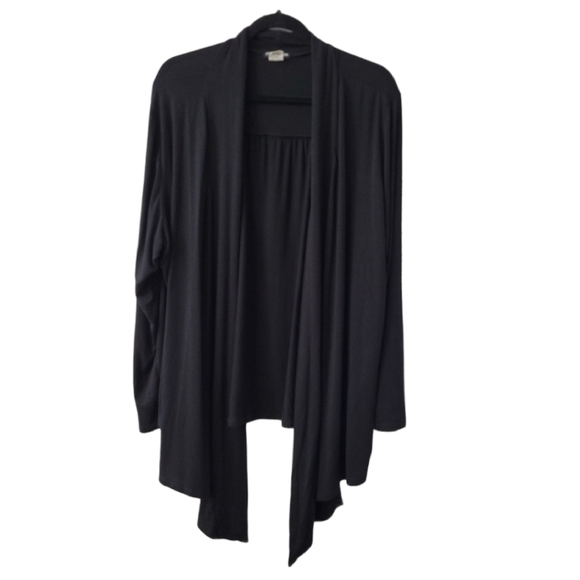 Black Cardigan Open Front Drape Wrap Size 2X - Picture 1 of 7
